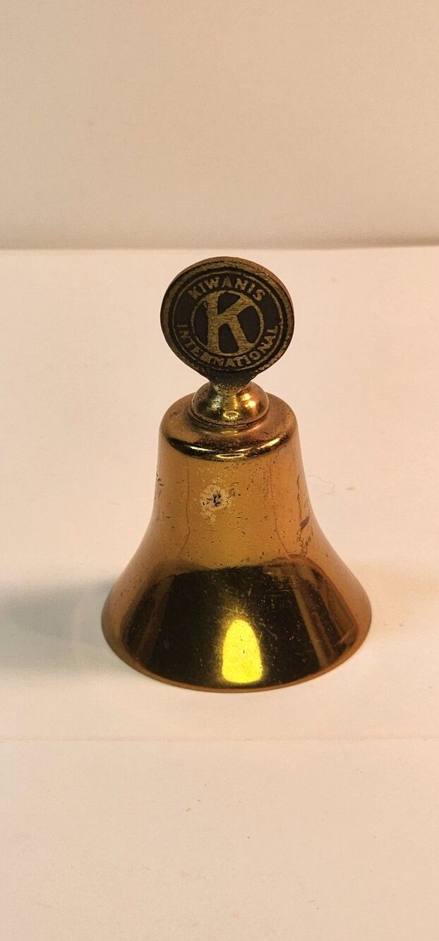 Vintage Kiwanis International Brass Bell Collectible See
